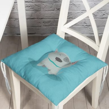 Realhomes Köpek Desenli Dijital Baskılı Modern Pofidik Sandalye Minderi