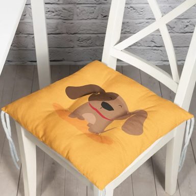 Realhomes Köpek Desenli Dijital Baskılı Modern Pofidik Sandalye Minderi