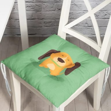 Realhomes Köpek Desenli Dijital Baskılı Modern Pofidik Sandalye Minderi