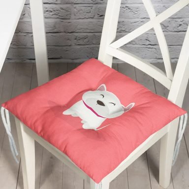 Realhomes Köpek Desenli Dijital Baskılı Modern Pofidik Sandalye Minderi