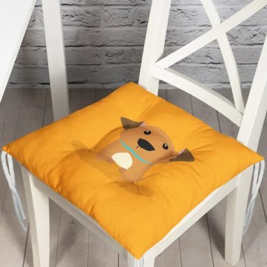 Realhomes Köpek Desenli Dijital Baskılı Modern Pofidik Sandalye Minderi