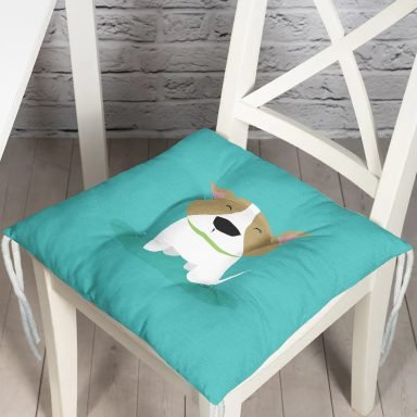 Realhomes Köpek Desenli Dijital Baskılı Modern Pofidik Sandalye Minderi