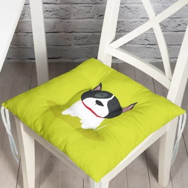 Realhomes Köpek Desenli Dijital Baskılı Modern Pofidik Sandalye Minderi