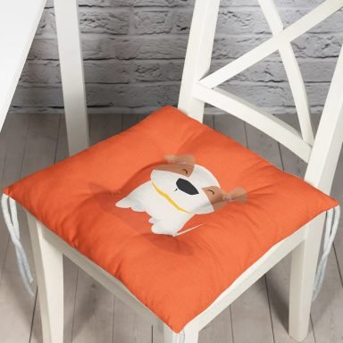 Realhomes Köpek Desenli Dijital Baskılı Modern Pofidik Sandalye Minderi