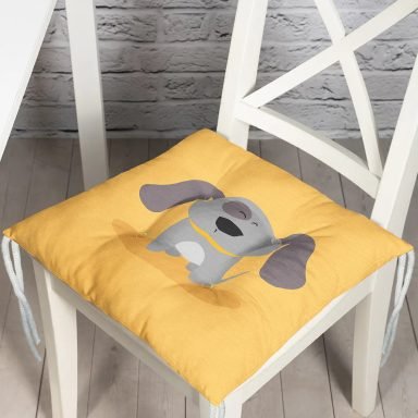 Realhomes Köpek Desenli Dijital Baskılı Modern Pofidik Sandalye Minderi