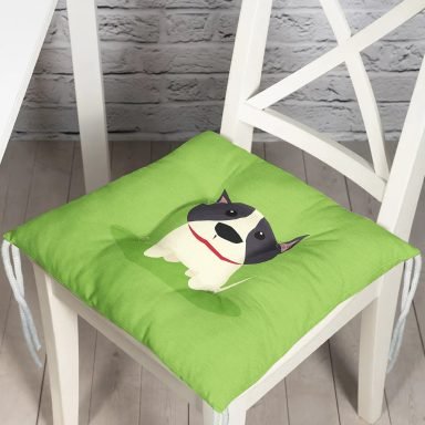 Realhomes Köpek Desenli Dijital Baskılı Modern Pofidik Sandalye Minderi