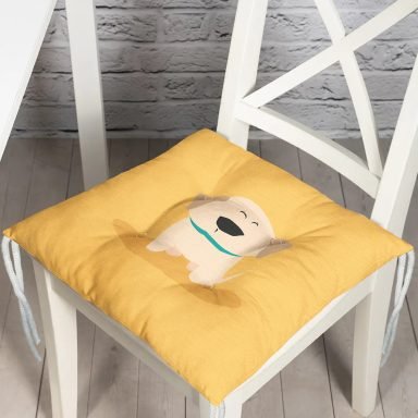 Realhomes Köpek Desenli Dijital Baskılı Modern Pofidik Sandalye Minderi