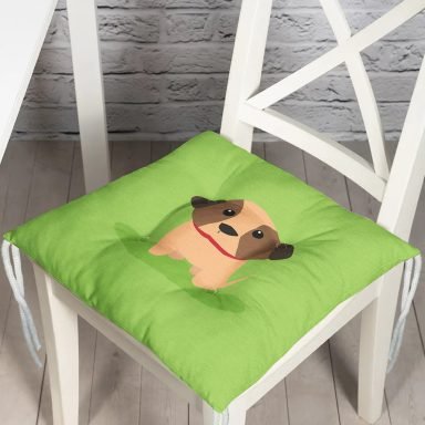 Realhomes Köpek Desenli Dijital Baskılı Modern Pofidik Sandalye Minderi