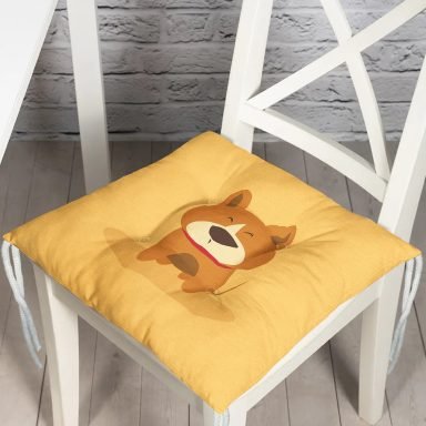 Realhomes Köpek Desenli Dijital Baskılı Modern Pofidik Sandalye Minderi