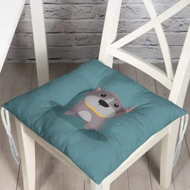 Realhomes Köpek Desenli Dijital Baskılı Modern Pofidik Sandalye Minderi