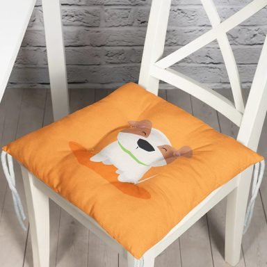 Realhomes Köpek Desenli Dijital Baskılı Modern Pofidik Sandalye Minderi