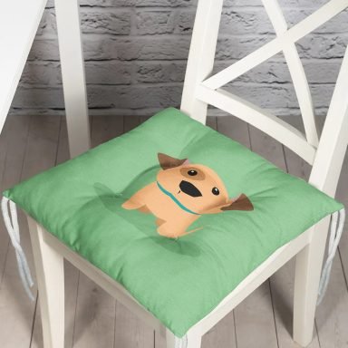 Realhomes Köpek Desenli Dijital Baskılı Modern Pofidik Sandalye Minderi