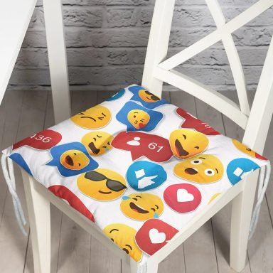 Realhomes Emoji ve Like Dijital Baskılı Modern Pofidik Minderi