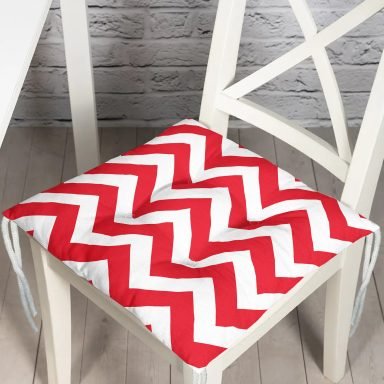 Modern Zigzag Desenli Dijital Baskılı Pofidik Sandalye Minderi