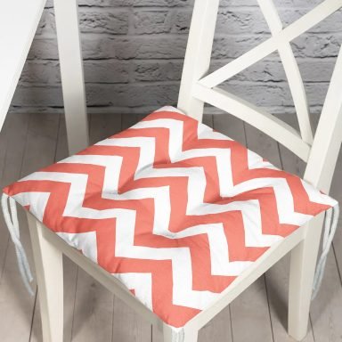 Modern Zigzag Desenli Dijital Baskılı Pofidik Sandalye Minderi