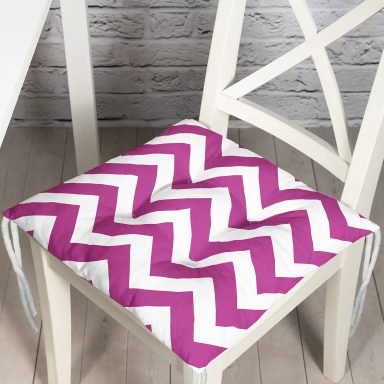 Modern Zigzag Desenli Dijital Baskılı Pofidik Sandalye Minderi