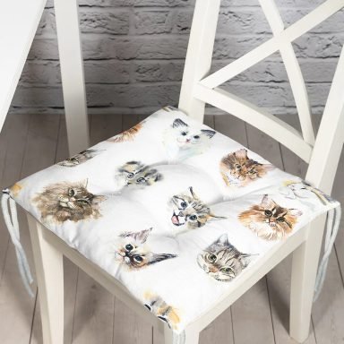 Çeşitli Kedi Desenli Modern Pofidik Sandalye Minderi