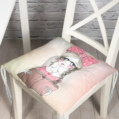 Fashion Girl Dijital Baskılı Modern Pofidik Sandalye Minderi