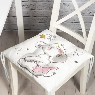 Sevimli Bebek Fil Çocuk Odası Dijital Baskılı Modern Pofidik Sandalye Minderi