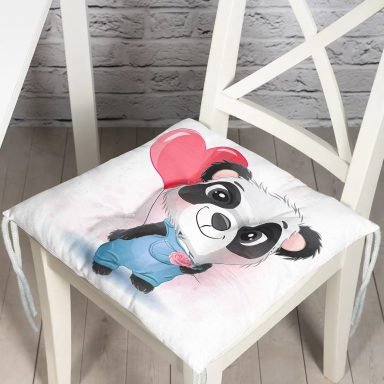 Sevimli Bebek Panda Çocuk Odası Dijital Baskılı Modern Pofidik Sandalye Minderi