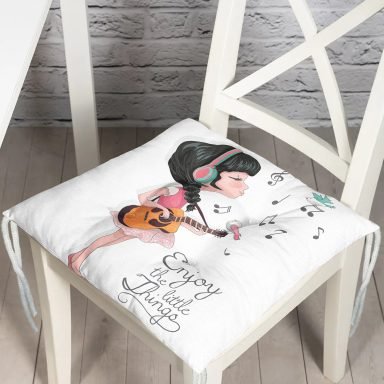 Fashion Pop Art Tasarımlı Dijital Baskılı Modern Pofidik Sandalye Minderi