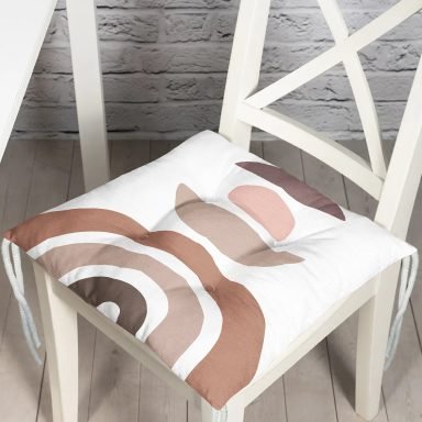 Geometrik Çizimli Soyut Renkler Dijital Baskılı Modern Pofidik Sandalye Minderi