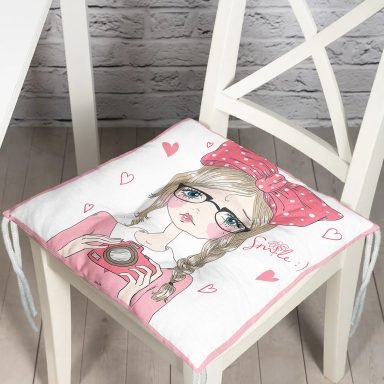 Fashion Girl Dijital Baskılı Modern Pofidik Sandalye Minderi