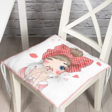 Fashion Girl Dijital Baskılı Modern Pofidik Sandalye Minderi