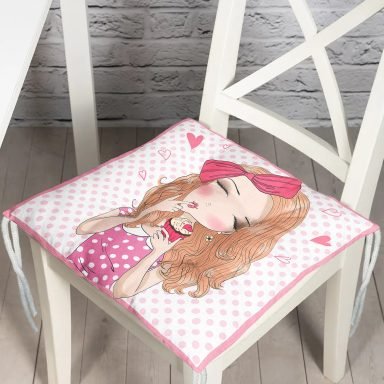 Fashion Girl Dijital Baskılı Modern Pofidik Sandalye Minderi