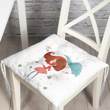 Fashion Girl Dijital Baskılı Modern Pofidik Sandalye Minderi