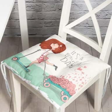 Fashion Girl Dijital Baskılı Modern Pofidik Sandalye Minderi