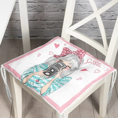 Fashion Girl Dijital Baskılı Modern Pofidik Sandalye Minderi