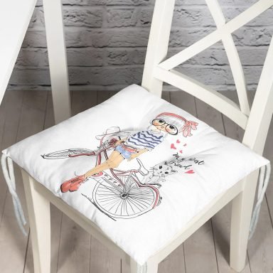 Fashion Girl Dijital Baskılı Modern Pofidik Sandalye Minderi