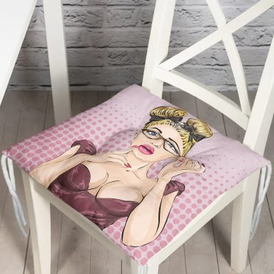 Fashion Girl Dijital Baskılı Modern Pofidik Sandalye Minderi