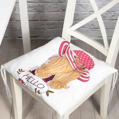 Fashion Girl Dijital Baskılı Modern Pofidik Sandalye Minderi