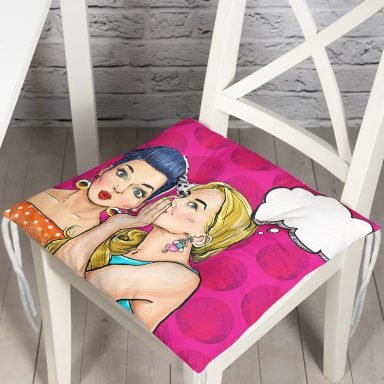 Fashion Girl Dijital Baskılı Modern Pofidik Sandalye Minderi