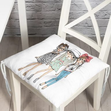 Fashion Girls Dijital Baskılı Modern Pofidik Sandalye Minderi