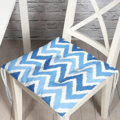 Zigzag Desen Dijital Baskılı Pofidik Kare Sandalye Minderi