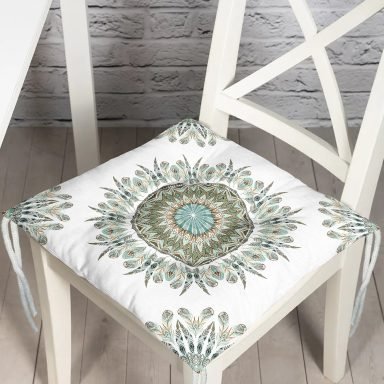 Modern Damask Desenli Dijital Baskılı Pofidik Sandalye Minderi SEC
