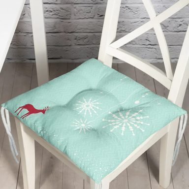 Christmas TemalıDijital Baskılı Pofidik Sandalye Minderi