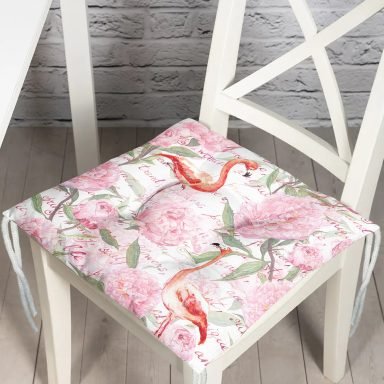 Flamingo Desenli Dijital Baskılı Pofidik Sandalye Minderi