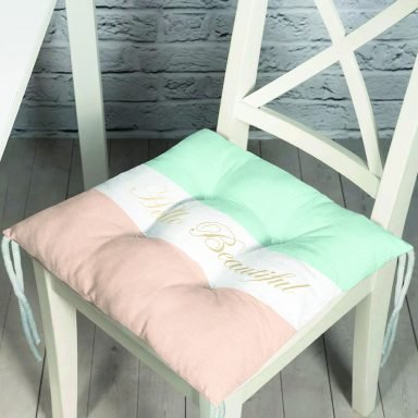 Hello Beautiful Mint Yeşili & Ten Rengi Dijital Baskılı Modern Pofidik Sandalye Minderi