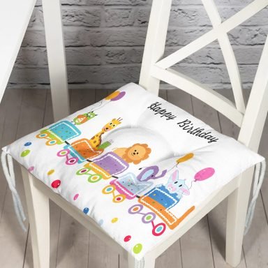 Trende Sevimli Hayvanlar Motifli Dijital Baskılı Modern Pofidik Sandalye Minderi
