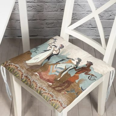 Girit Uygarlığı With Minoan Motif Modern Pofidik Sandalye Minderi