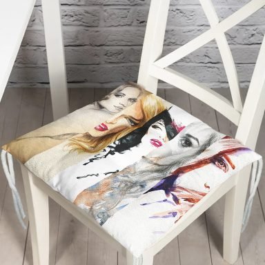 Fashion Womens Dijital Baskılı Pofidik Sandalye Minderi