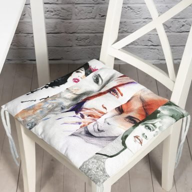 Fashion Womens Dijital Baskılı Pofidik Sandalye Minderi