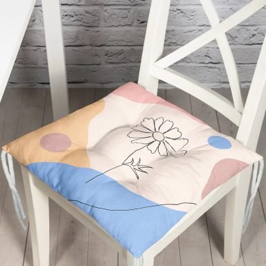 RealHomes Gül Desenli Bohemian Özel Tasarım Dekoratif Pofidik Sandalye Minderi