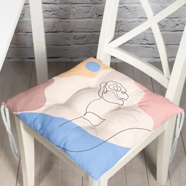 RealHomes Gül Desenli Bohemian Özel Tasarım Dekoratif Pofidik Sandalye Minderi