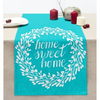Home Sweet Home Dijital Baskılı Dekoratif Dikişli Şönil Runner