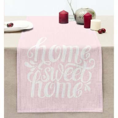 Home Sweet Home Dijital Baskılı Dekoratif Dikişli Şönil Runner